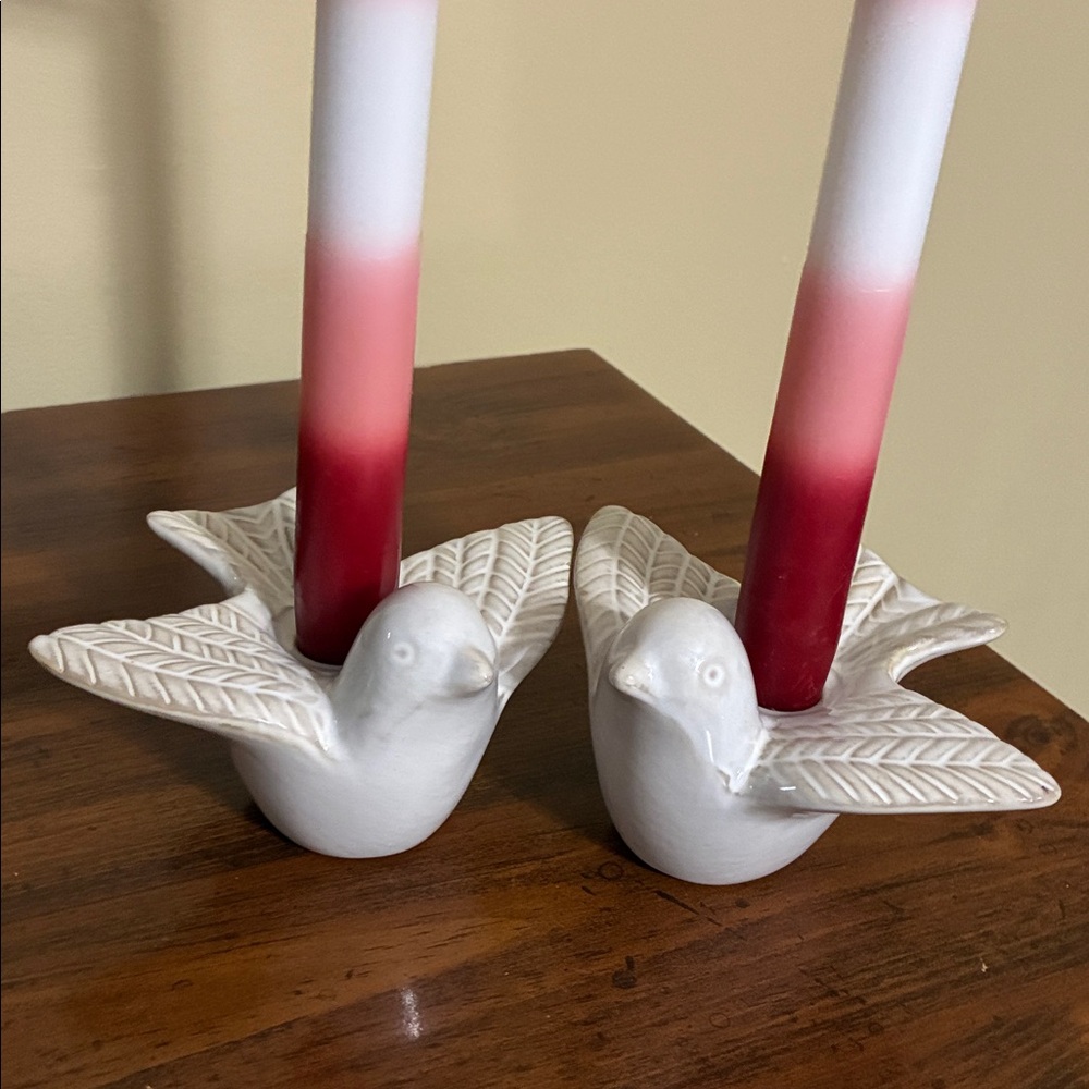 Gabriel Ceramics - Dove-Shaped Candle Holders (pair)